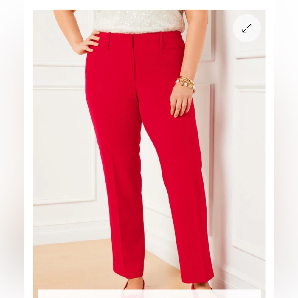 Red Talbots Hampton pants. Size 16. Perfect holiday color! NWT